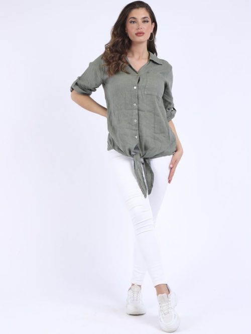 Linen Tie Top Sashays Boutique Fashion